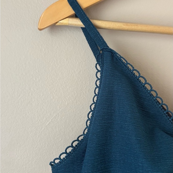 Lulus Teal Tie-Back Wide-Leg Jumpsuit Women’s Size L Cutout Sleeveless - Picture 3 of 8